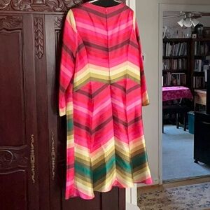 Vibrant Chevron Long Sleeve Dress